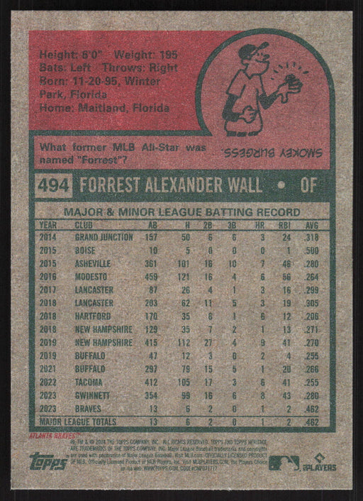 2024 Topps Heritage #494 Forrest Wall Base