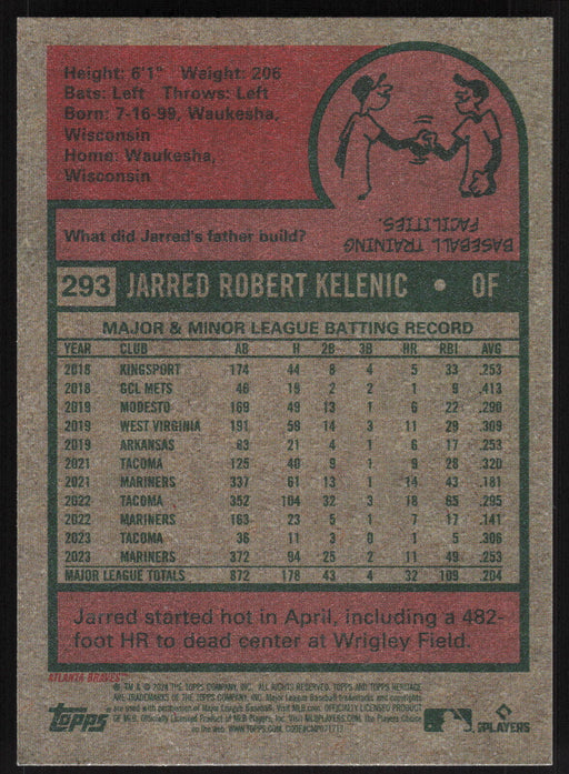 2024 Topps Heritage #293 Jarred Kelenic Base