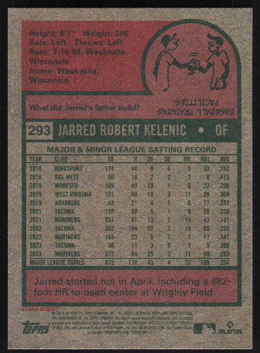 2024 Topps Heritage #293 Jarred Kelenic Base