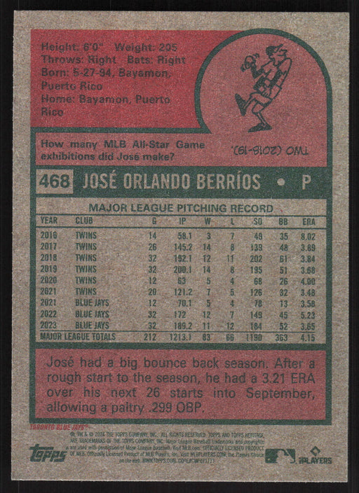 2024 Topps Heritage #468 José Berríos Base