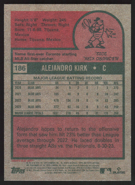 2024 Topps Heritage #186 Alejandro Kirk Base