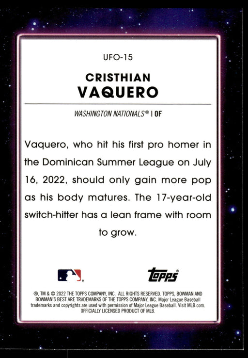 2022 Bowman's Best #UFO-15 Cristhian Vaquero UFO