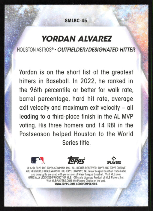 2023 Topps #SMLBC-45 Yordan Alvarez Stars of MLB Chrome