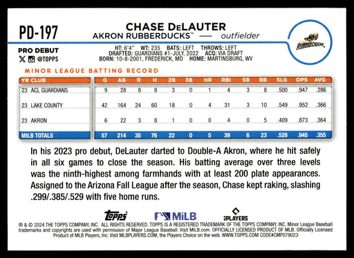 2024 Topps Pro Debut #PD-197 Chase DeLauter