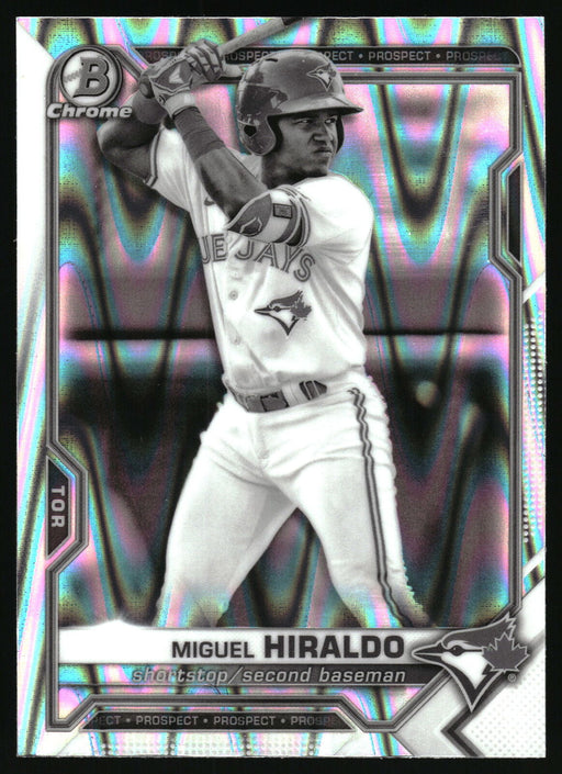 2021 Bowman Draft #BDC-98 Miguel Hiraldo Chrome Black & White RayWave