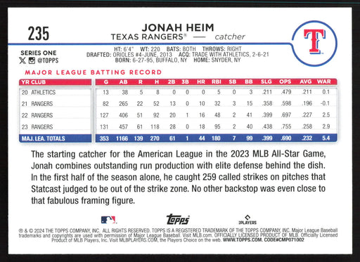 2024 Topps #235 Jonah Heim