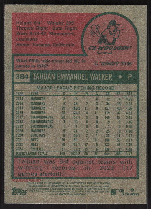 2024 Topps Heritage #384 Taijuan Walker