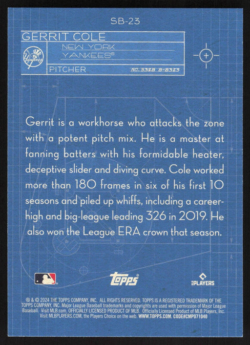 2024 Topps #SB-23 Gerrit Cole Superstar Blueprint