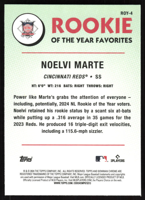 2024 Bowman #ROY-4 Noelvi Marte Rookie of the Year Favorites