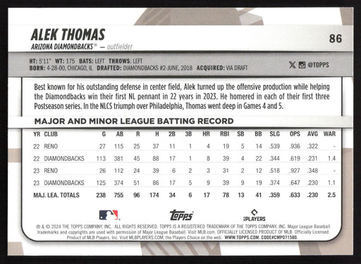 2024 Topps Big League #86 Alek Thomas