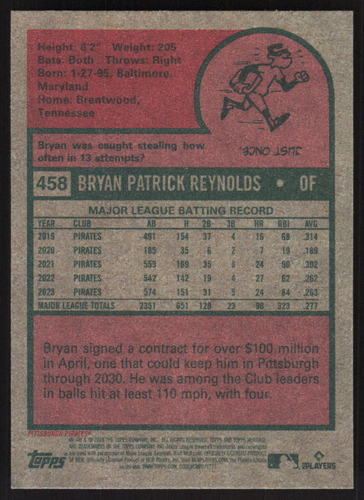 2024 Topps Heritage #458 Bryan Reynolds