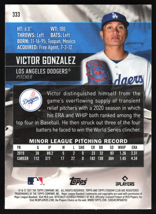 2021 Stadium Club Chrome #333 Victor Gonzalez