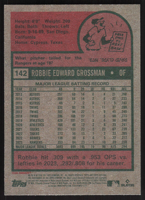 2024 Topps Heritage #142 Robbie Grossman Base