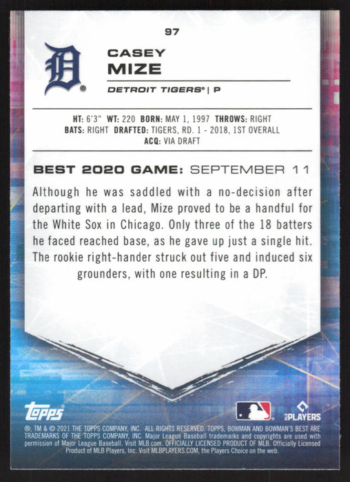 2021 Bowman's Best #97 Casey Mize