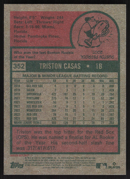 2024 Topps Heritage #352 Triston Casas Base