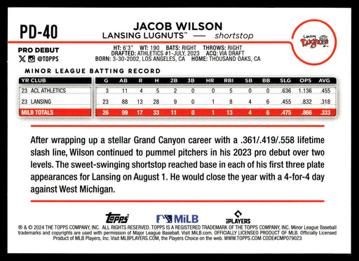 2024 Topps Pro Debut #PD-40 Jacob Wilson