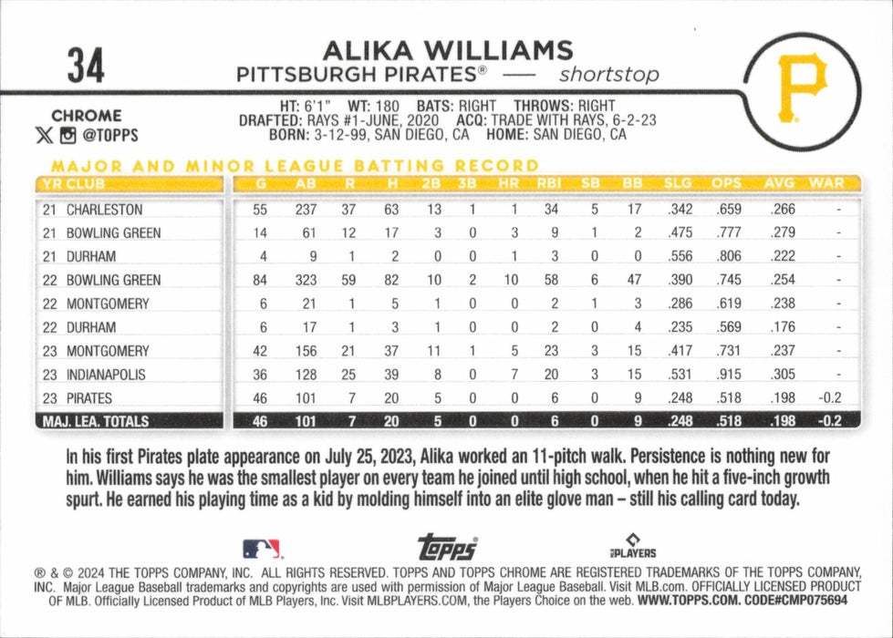 2024 Topps Chrome #34 Alika Williams