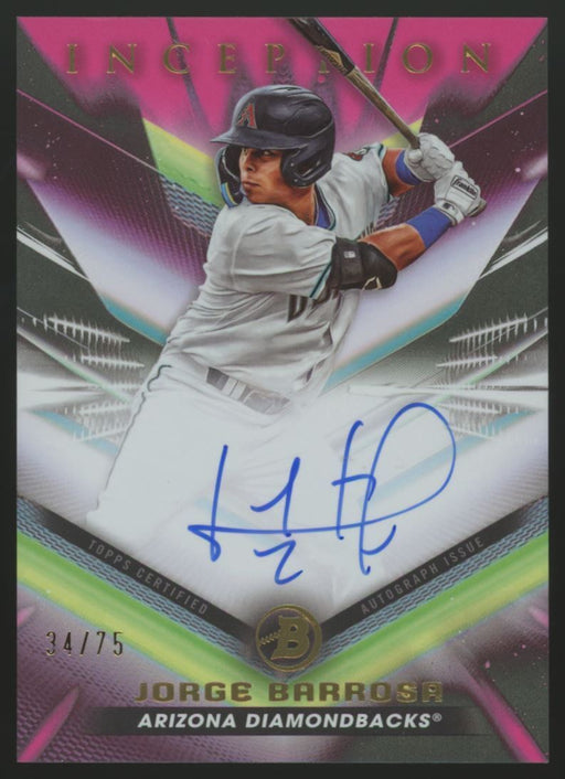 2023 Topps Inception #BPA-JBA Jorge Barrosa Autographs Fuchsia Foil /75