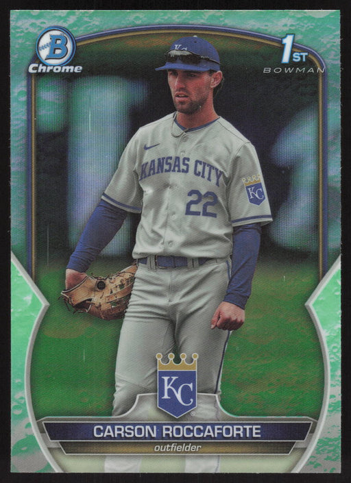 2023 Bowman Draft #BDC-140 Carson Roccaforte Chrome Lunar Glow Refractor