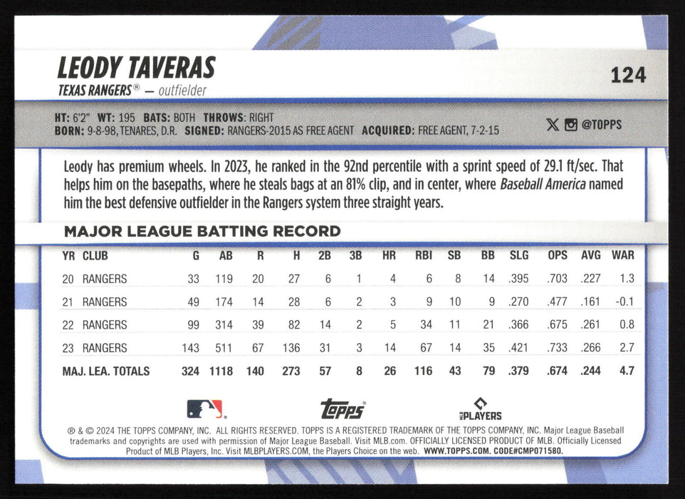 2024 Topps Big League #124 Leody Taveras