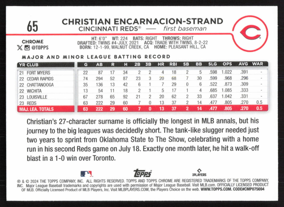 2024 Topps Chrome #65 Christian Encarnacion-Strand