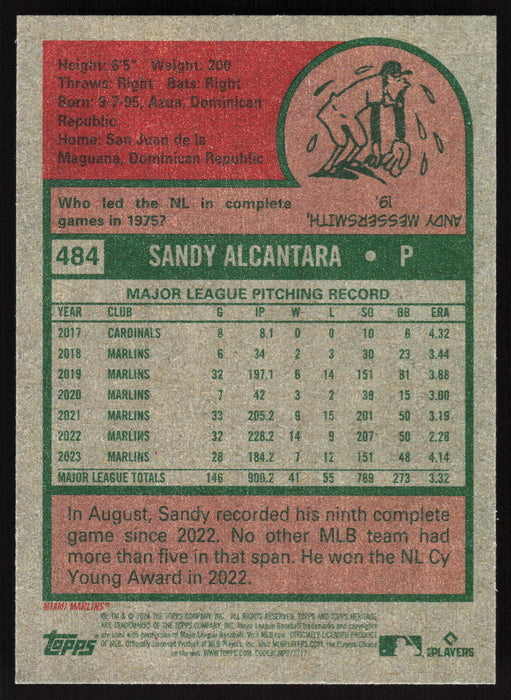 2024 Topps Heritage #484 Sandy Alcantara Base