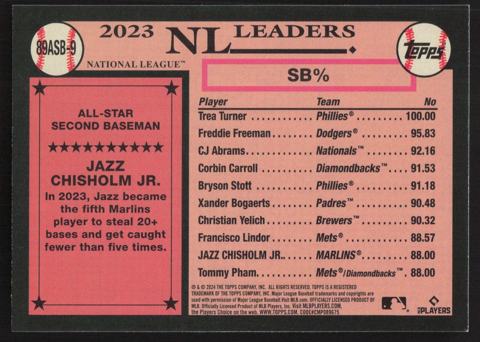 2024 Topps #89ASB-9 Jazz Chisholm Jr. 1989 Topps Baseball All-Stars Foil