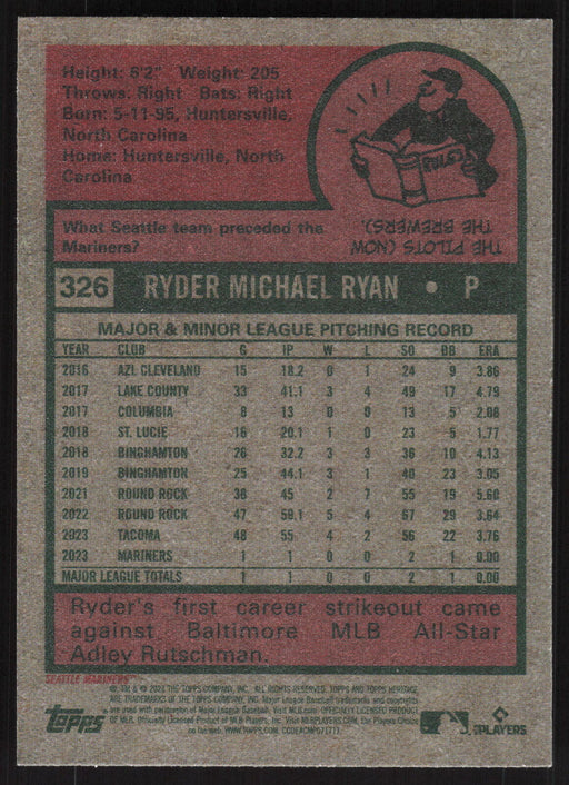 2024 Topps Heritage #326 Ryder Ryan Base