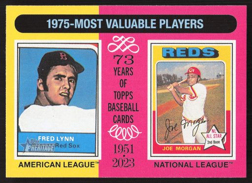 2024 Topps Heritage #194 1975 MVPs (Fred Lynn / Joe Morgan)