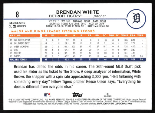 2024 Topps #8 Brendan White - 10 Card Player Lot - Rookie Card