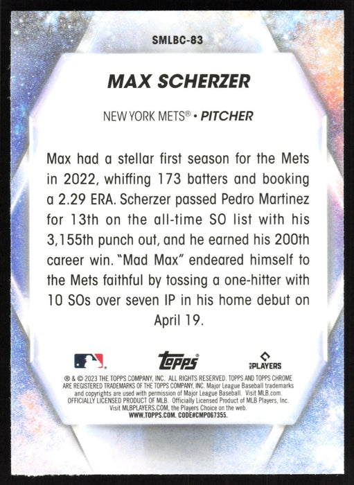 2023 Topps Update #SMLBC-83 Max Scherzer Stars of MLB Chrome