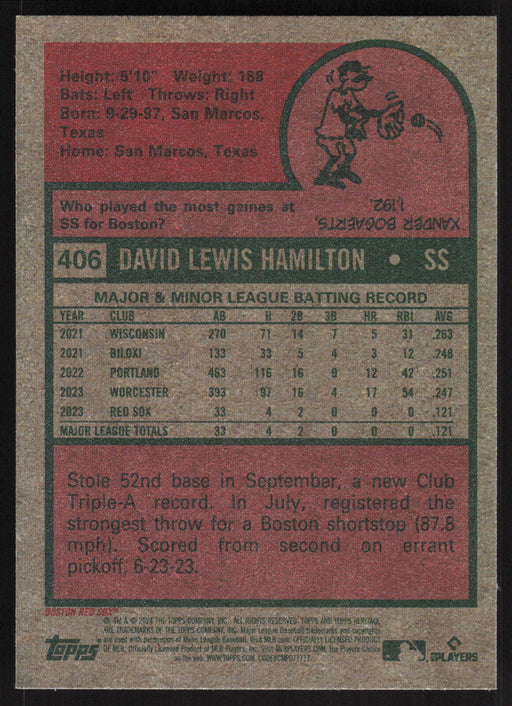 2024 Topps Heritage #406 David Hamilton Base