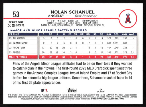 2024 Topps #53 Nolan Schanuel