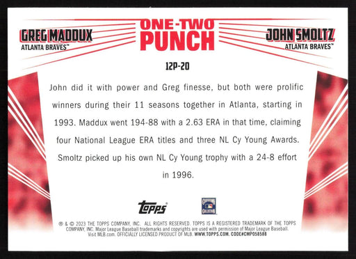 2023 Topps #12P-20 Greg Maddux / John Smoltz One-Two Punch