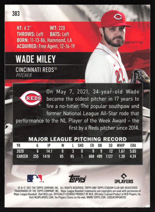 2021 Stadium Club Chrome #383 Wade Miley