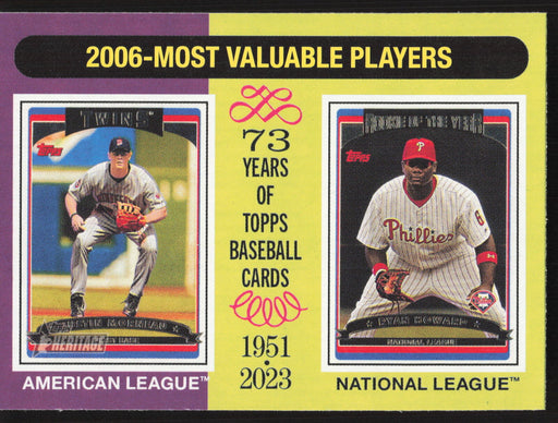 2024 Topps Heritage #203 2006 MVPs (Justin Morneau / Ryan Howard)