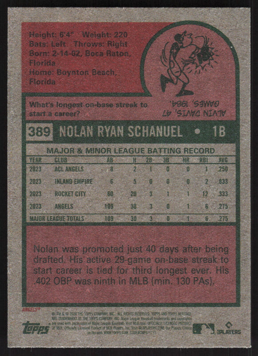 2024 Topps Heritage #389 Nolan Schanuel Base