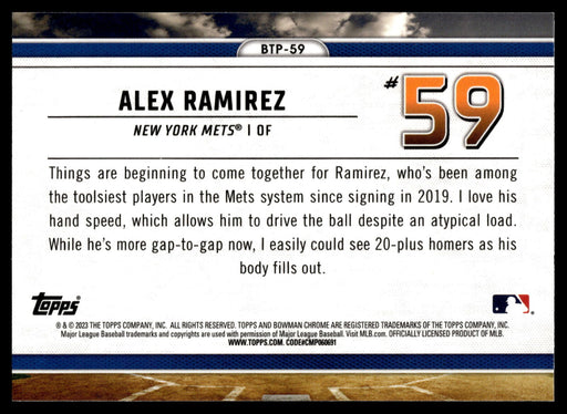 2023 Bowman #BTP-59 Alex Ramirez Bowman Scouts Top 100