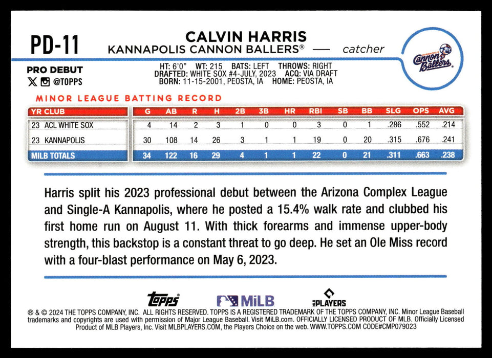 2024 Topps Pro Debut #PD-11 Calvin Harris