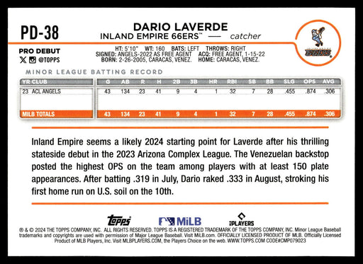 2024 Topps Pro Debut #PD-38 Dario Laverde