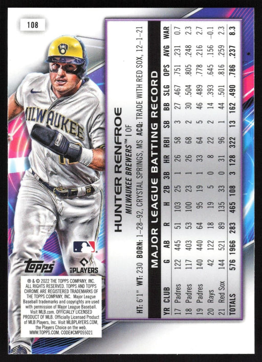 2022 Topps Chrome Cosmic #108 Hunter Renfroe