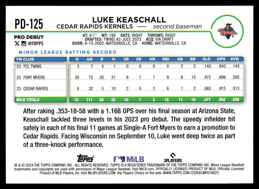 2024 Topps Pro Debut #PD-125 Luke Keaschall