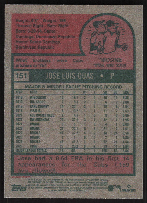 2024 Topps Heritage #151 Jose Cuas Base