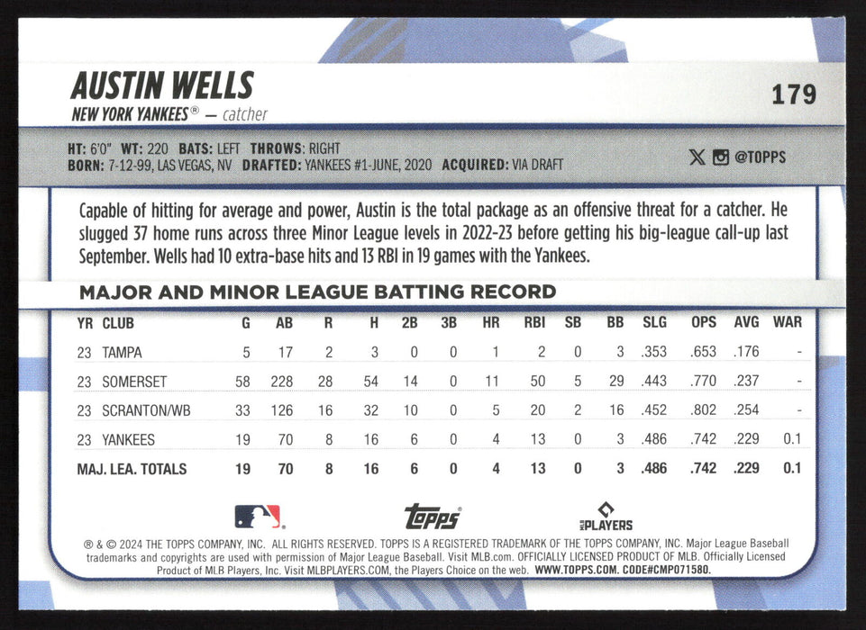 2024 Topps Big League #179 Austin Wells