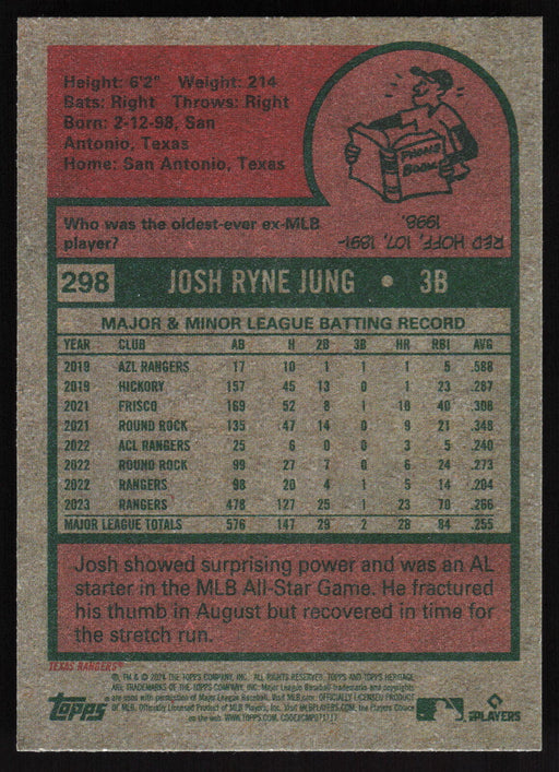 2024 Topps Heritage #298 Josh Jung Base