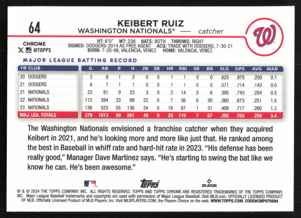 2024 Topps Chrome #64 Keibert Ruiz