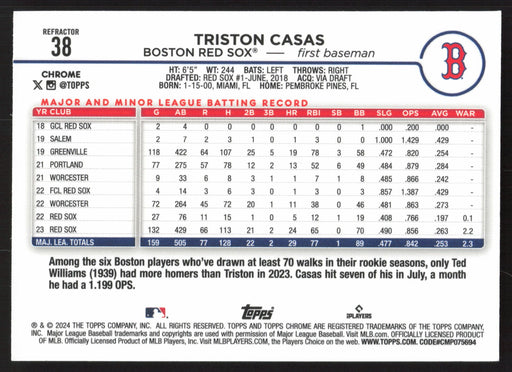 2024 Topps Chrome #38 Triston Casas Refractor