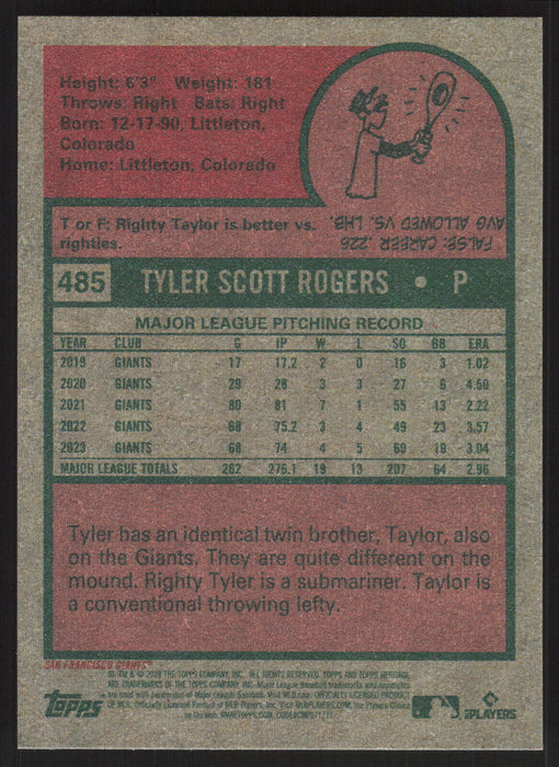 2024 Topps Heritage #485 Tyler Rogers