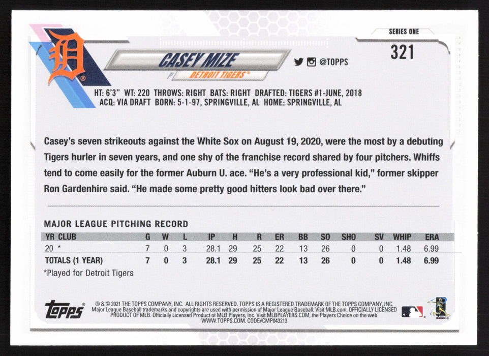 2021 Topps #321 Casey Mize