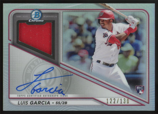 2021 Bowman Chrome #BCAR-LG Luis Garcia Autograph Relics #/130